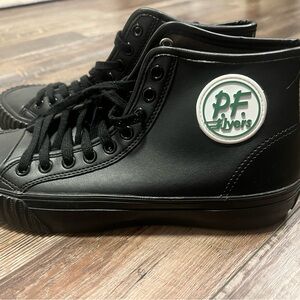 P.F. Flyers Black and Green High-Top Sneakers